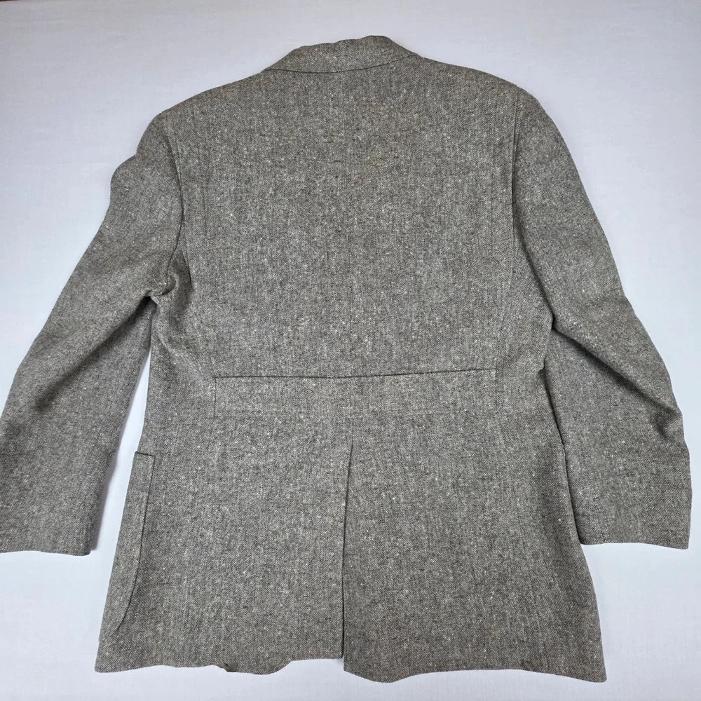 VTG Strathmore 100% Pure Wool Tweed Blazer Sport Coat Mens 44R Gray Two Button